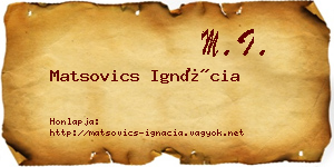 Matsovics Ignácia névjegykártya